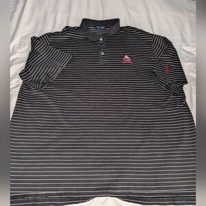 Polo Ralph Lauren Golf 2011 US Open Congressional Mens XXL Black Striped‎ Polo